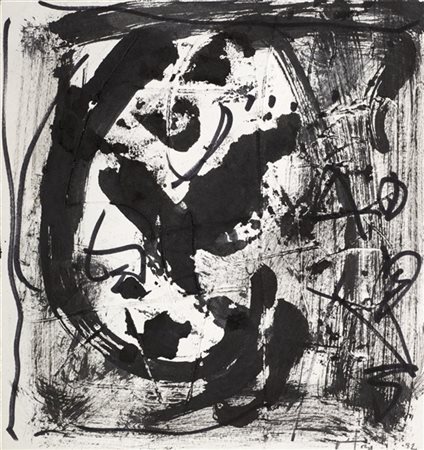 Emilio Vedova (Venezia 1919 - 2006)  "Senza titolo" 1982  inchiostro e pennarello su carta