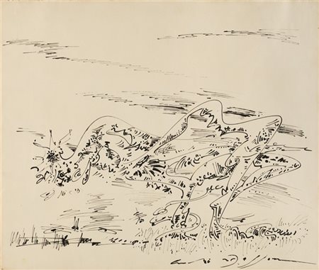 ANDRÈ MASSON "L'amour à la campagne" 1960
china su carta
cm 41,5x49
Firmato in b