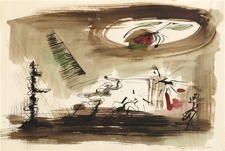 ANDRÈ MASSON "La tragédie de Salomé" 1964
acquerello e inchiostro su carta
cm 24