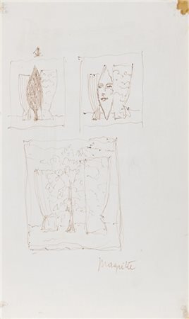 RENÈ MAGRITTE "Trois Etudes pour "Les misanthropes"" 1942
inchiostro su carta
cm