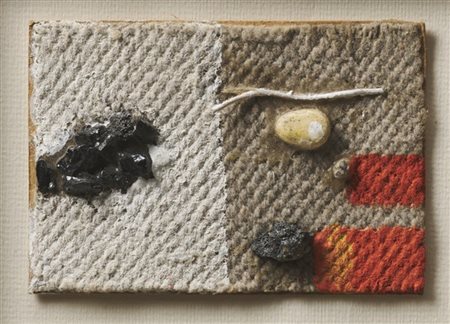 Enrico Prampolini "Composizione (Esperimento polimaterico I)" 1937
collage su ta