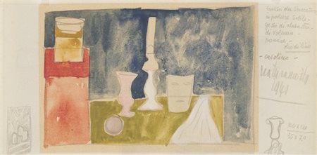 Atanasio Soldati "Natura morta" 1941
matita, tempera e acquerello su carta, rect