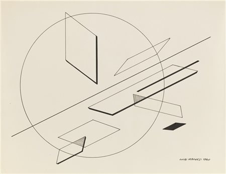 Luigi Veronesi "Senza titolo" 1940
china su carta
cm 18x23,3
Firmato e datato 19