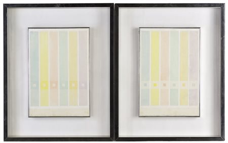 ANTONIO CALDERARA "Senza titolo" 1971
tecnica mista su carta intelata (dittico)