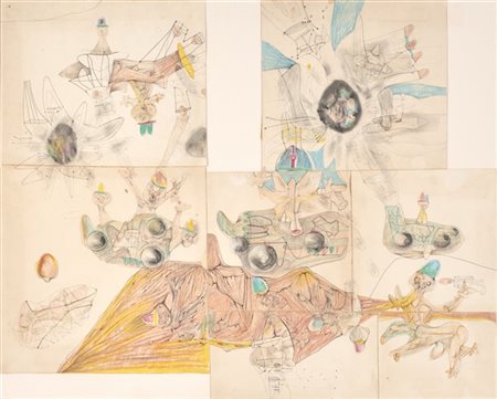 Roberto Matta ( Santiago Del Cile 1911 - Civitavecchia 2002 )  "Senza titolo", 1939 - 1942