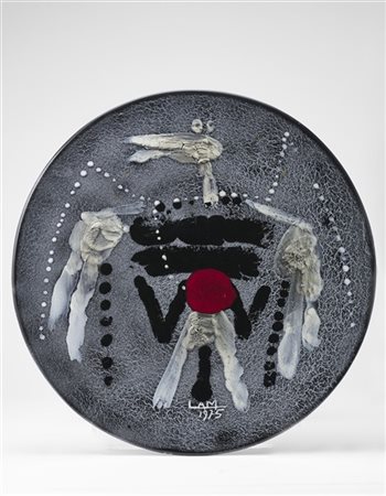 Wifredo Lam "Senza titolo" 1975
ceramica smaltata
pezzo unico
diam. cm 50
Firmat