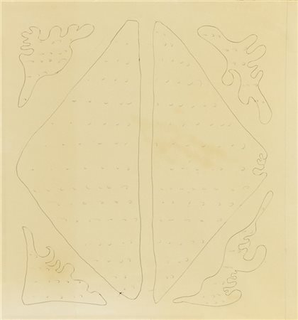 Lucio Fontana "Concetto spaziale, teatrino" 1964/65
penna a sfera e matita su ca