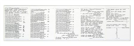 HANNE DARBOVEN "Senza titolo" 1975
pennarello su carta
cm 29x105,5

Provenienza