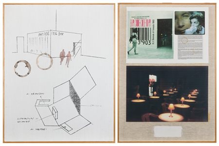 FRANCO VACCARI "Bar code / code bar" 1993
tecnica mista e collage su tela
dittic