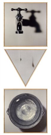 BILL BECKLEY "Drop and Bucket" 1975
cibachrome su alluminio, in tre parti
cm 74x