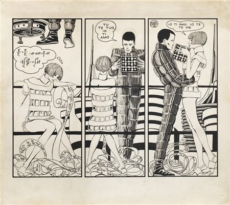 Guido Crepax "Senza titolo" 1968
china su cartoncino
cm 32x36,3
Firmato e datato