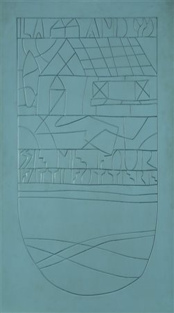 Ugo Nespolo  "La-end" 1976  lacca su legno