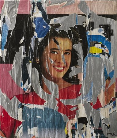 Mimmo Rotella "La bella" 1989
décollage su carta
cm 100x87
Firmato in basso a de