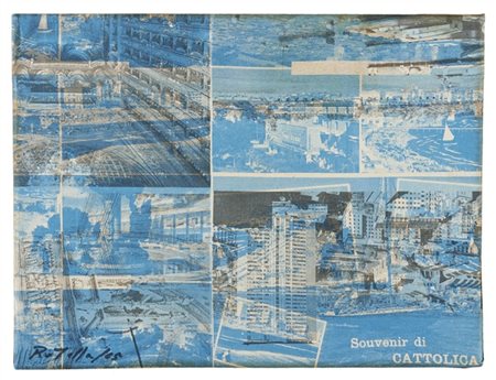 Mimmo Rotella "Souvenir di Cattolica" 1965
tela emulsionata
cm 18x23,5
Firmato e
