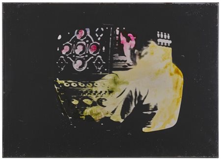 Mario Schifano "Senza titolo" 1974
aniline su tela emulsionata e perspex
cm 76x1