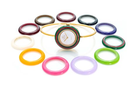 Gucci - Orologio polso donna Change Bezel Acciaio dorato