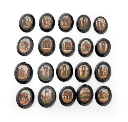 Gruppo di 20 micromosaici romani antichi mm 20 x 15 Lievi difetti