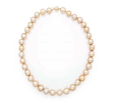 Collana di perle Golden e oro Lunghezza cm 49 Oro giallo 750/000. Perle da...