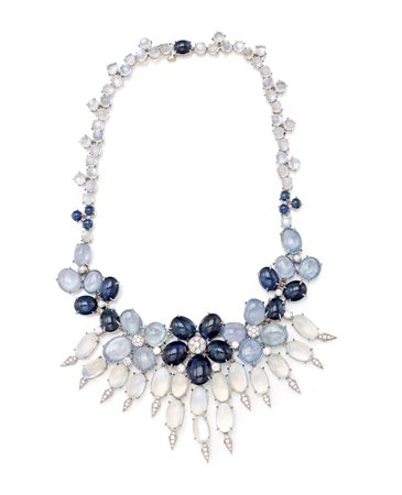 Importante pettorale in oro, zaffiri Ceylon, zaffiri Burma, brillanti e...