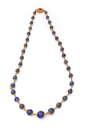 Collana in oro e lapislazzuli Lunghezza cm 71 Oro giallo 750/000....
