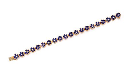 Bracciale in oro, smalti e brillanti Lunghezza cm 18 Oro giallo 750/000,...
