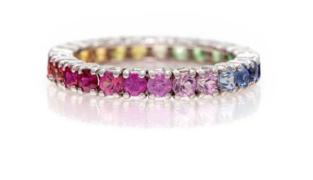 Riviera eternelle in oro e zaffiri Misura 13 Oro bianco 750/000. Zaffiri blu,...