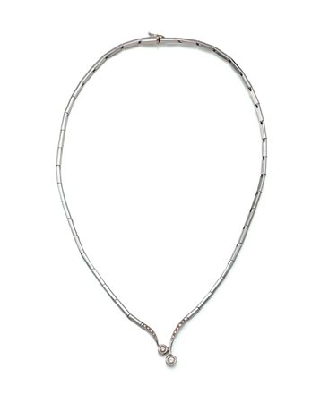 Girocollo in oro e brillanti Veste cm 42 Oro bianco 750/000. Diamanti in...
