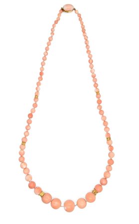 Collana in corallo e oro Lunghezza cm 59 Oro giallo 750/000. Diametro corallo...