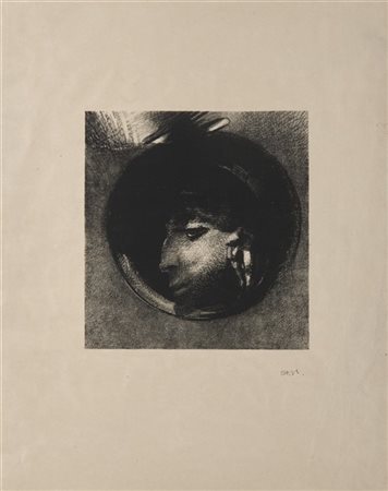 Odilon Redon "Cellule Auriculaire" 1894
litografia su carta china applicata a ca