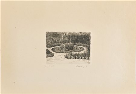 GIORGIO MORANDI "Il giardino di Via Fondazza" 1924
acquaforte su zinco, secondo