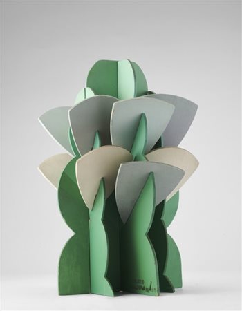 GIACOMO BALLA "Fiore futurista B" 1968
multiplo in legno dipinto
h cm 33
Obelisc