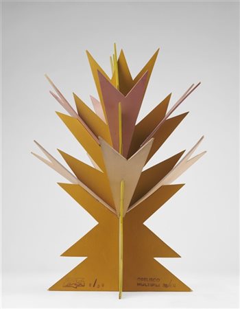 GIACOMO BALLA "Fiore futurista F" 1968
multiplo in legno dipinto
h cm 39
Obelisc