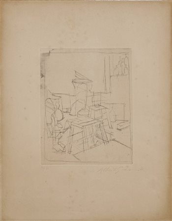 ALBERTO GIACOMETTI "Les Deux Tabourets" (1954)
acquaforte
(lastra cm 26,3x20,9;