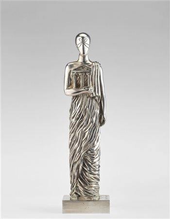 Giorgio De Chirico "La musa dell'archeologia" 1974-98
bronzo patinato argentato