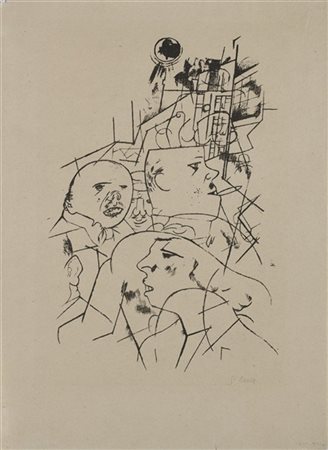 GEORGE GROSZ "Strassenszene" 1919
fotolitografia
cm 52,5x38,5
firmato in basso a