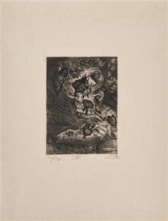 Otto Dix "Sterbender Soldat" 1924
acquaforte, acquatinta e puntasecca
(lastra cm