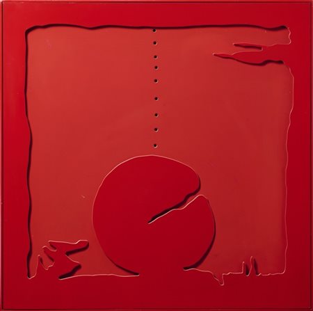 Lucio Fontana "Concetto spaziale - Teatrino (rosso)" 1968
quattro fogli di carto