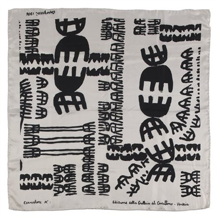 Giuseppe Capogrossi "Foulard" 1956
stampa su seta
cm 65x65
Esemplare numero 5
Ed