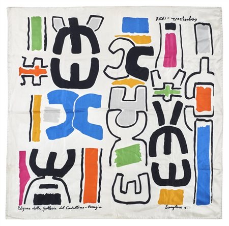 Giuseppe Capogrossi "Foulard" 1958
stampa su seta
cm 84x84
Esemplare n. 9
Edizio