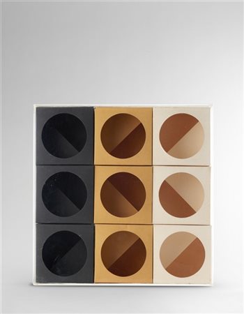 PAOLO SCHEGGI "Inter-ena-cubo" 1961
multiplo, nove moduli di cartone fustellato