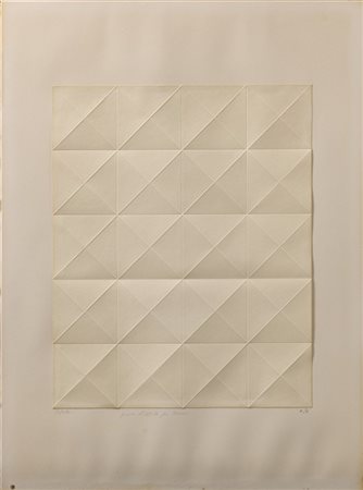 ENRICO CASTELLANI "Piegatura" 1974
rilievo a secco su carta
(lastra cm 49,7x39,7