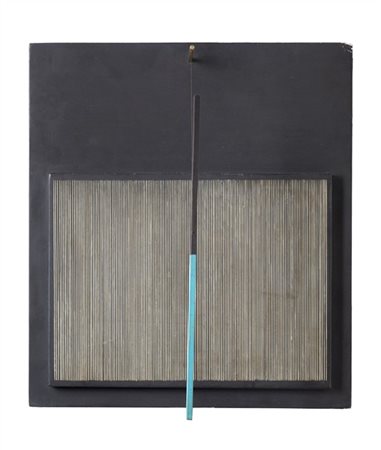 JESUS RAFAEL SOTO "Inclinè Bleu et Noir" 1966
scultura in legno dipinto, metallo