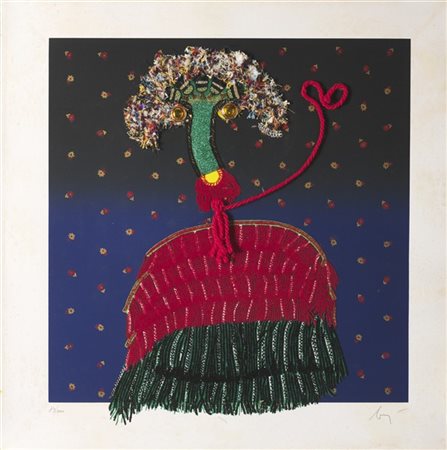 Enrico Baj "La Baronessa Droste Hülschoff, poetessa tedesca" 1979
serigrafia a c