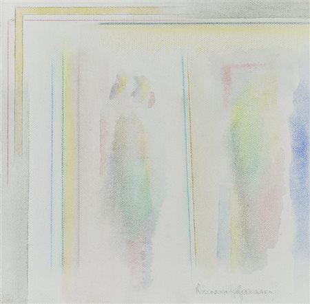 Riccardo Guarneri (1933) ALLO SPECCHIO, 2008 tempera su tela, cm 20x20 firma...