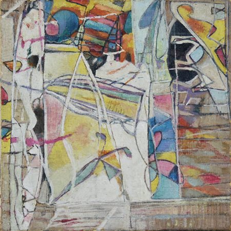 Fausto De Nisco (1951) IMPROVVISO, 2015 olio su tela di juta, cm 20x20 sul...