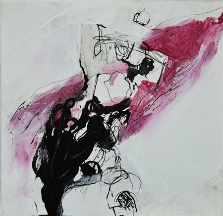 Mario Raciti (1934) ST.2, 2007 tecnica mista su tela, cm 20x20 sul retro:...