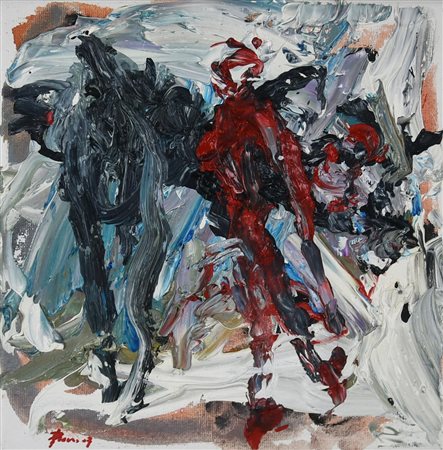 Klaus Prior (1945) RESURREZIONE, 2007 olio su tela, cm 20x20 firma e data...