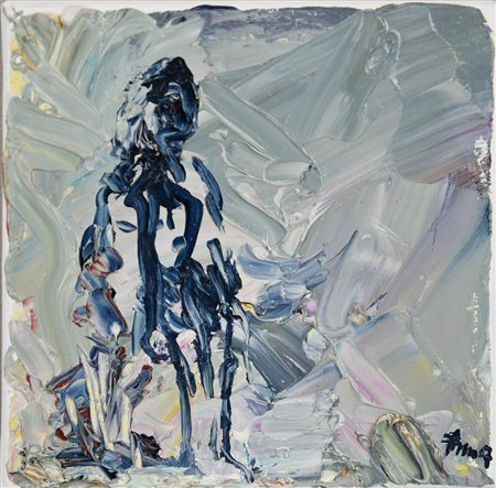 Klaus Prior (1945) FIGURA, 2007 olio su tela, cm 20x20 firma e data sul...