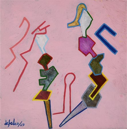 Ciro De Falco (1930) AMORE, 2007 acrilico su tela, cm 20x20 firma e data...