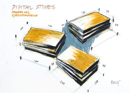 Fabrizio Plessi, Digital Stones - Progetto per videoinstallazione